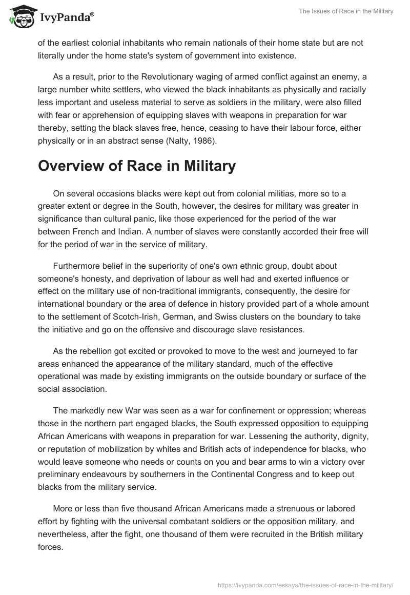 The Issues of Race in the Military. Page 3
