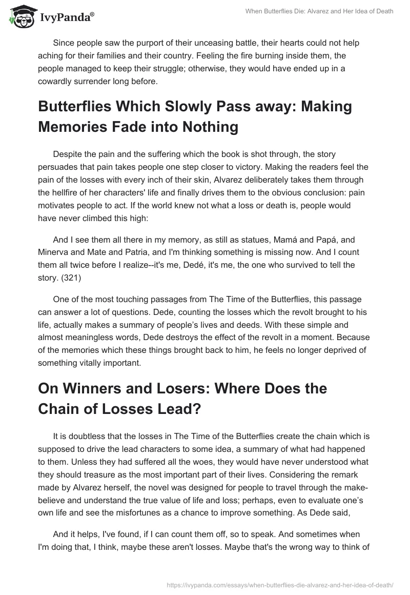 When Butterflies Die: Alvarez and Her Idea of Death. Page 2