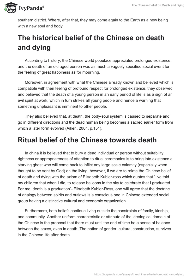 The Chinese Belief on Death and Dying. Page 4