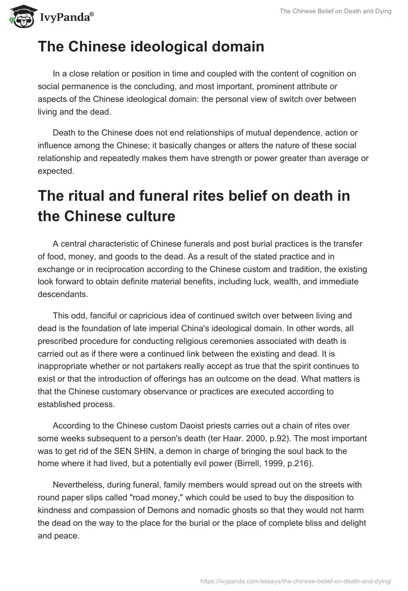 The Chinese Belief on Death and Dying. Page 5