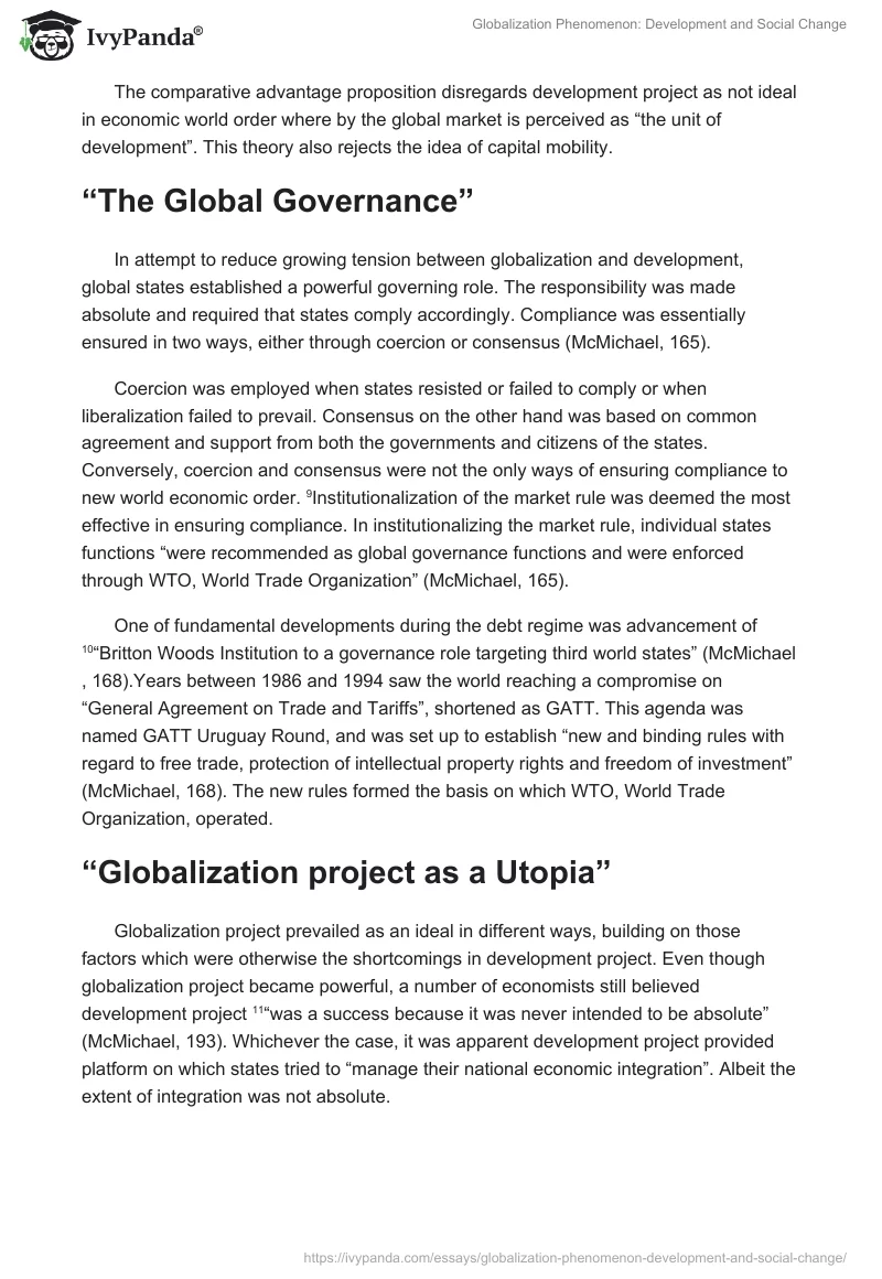 Globalization Phenomenon: Development and Social Change. Page 3