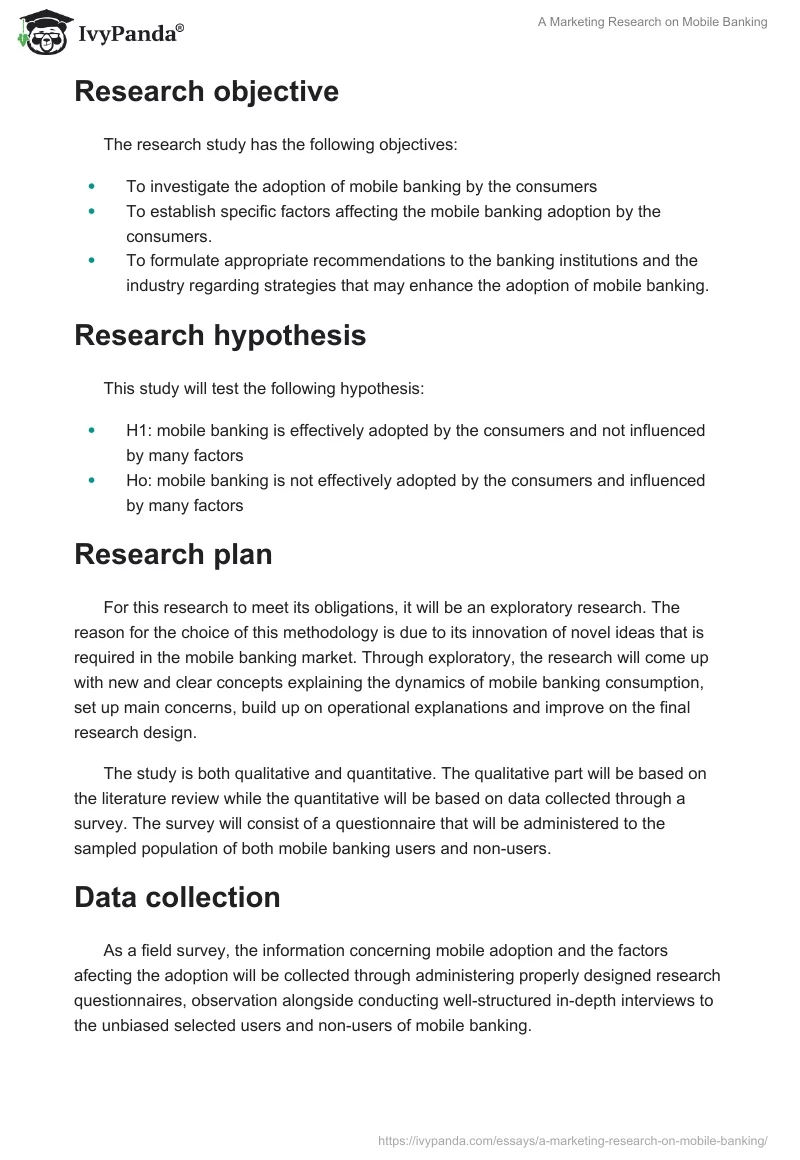 A Marketing Research on Mobile Banking. Page 2