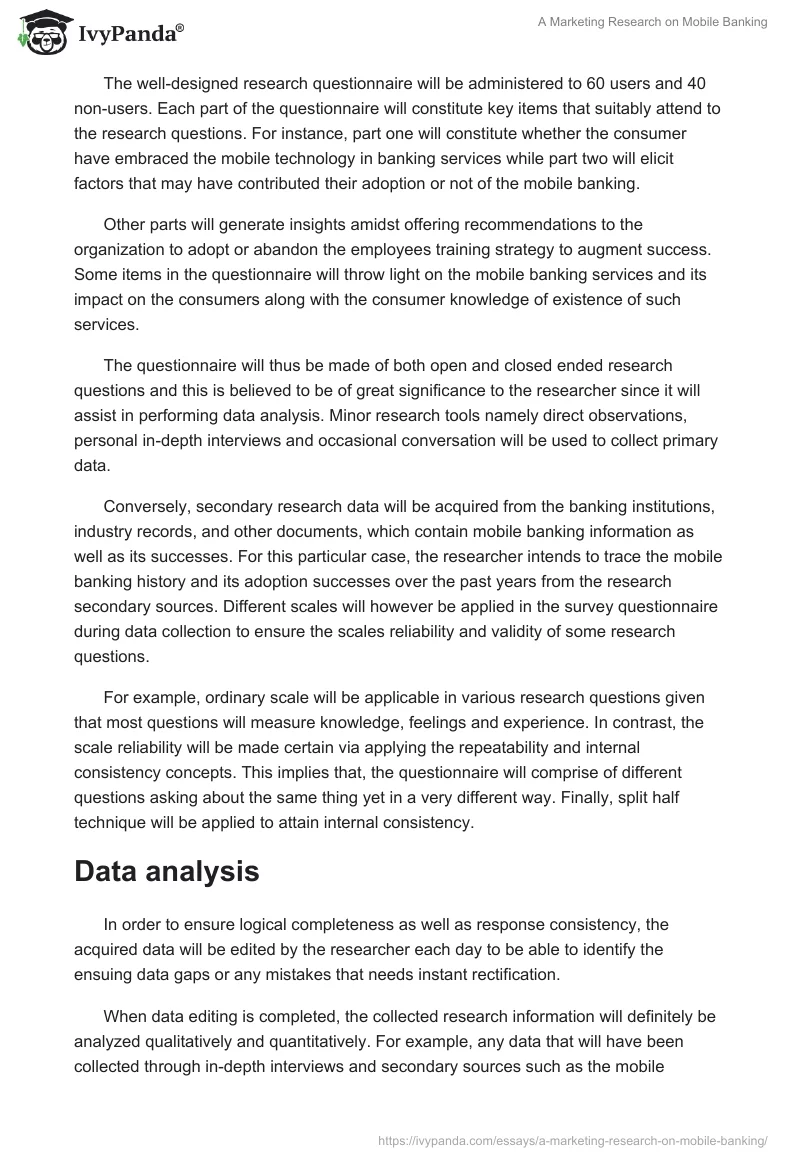 A Marketing Research on Mobile Banking. Page 3