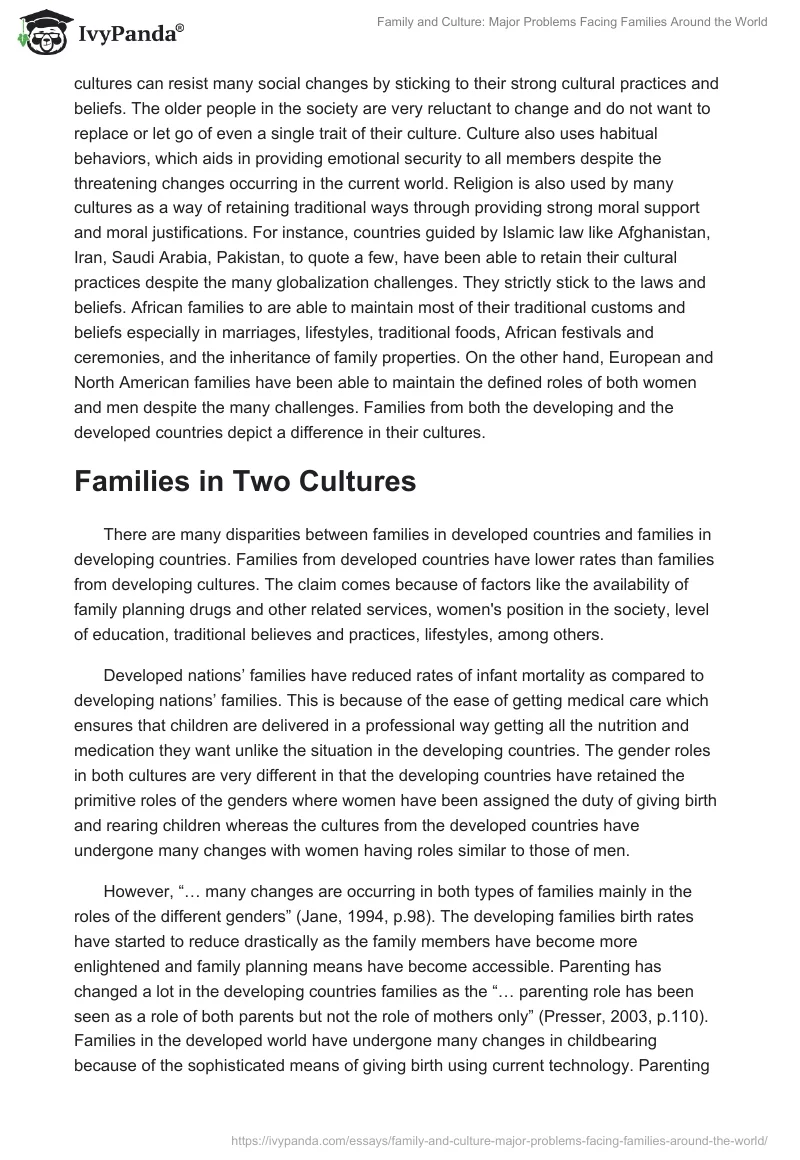 Family and Culture: Major Problems Facing Families Around the World. Page 2