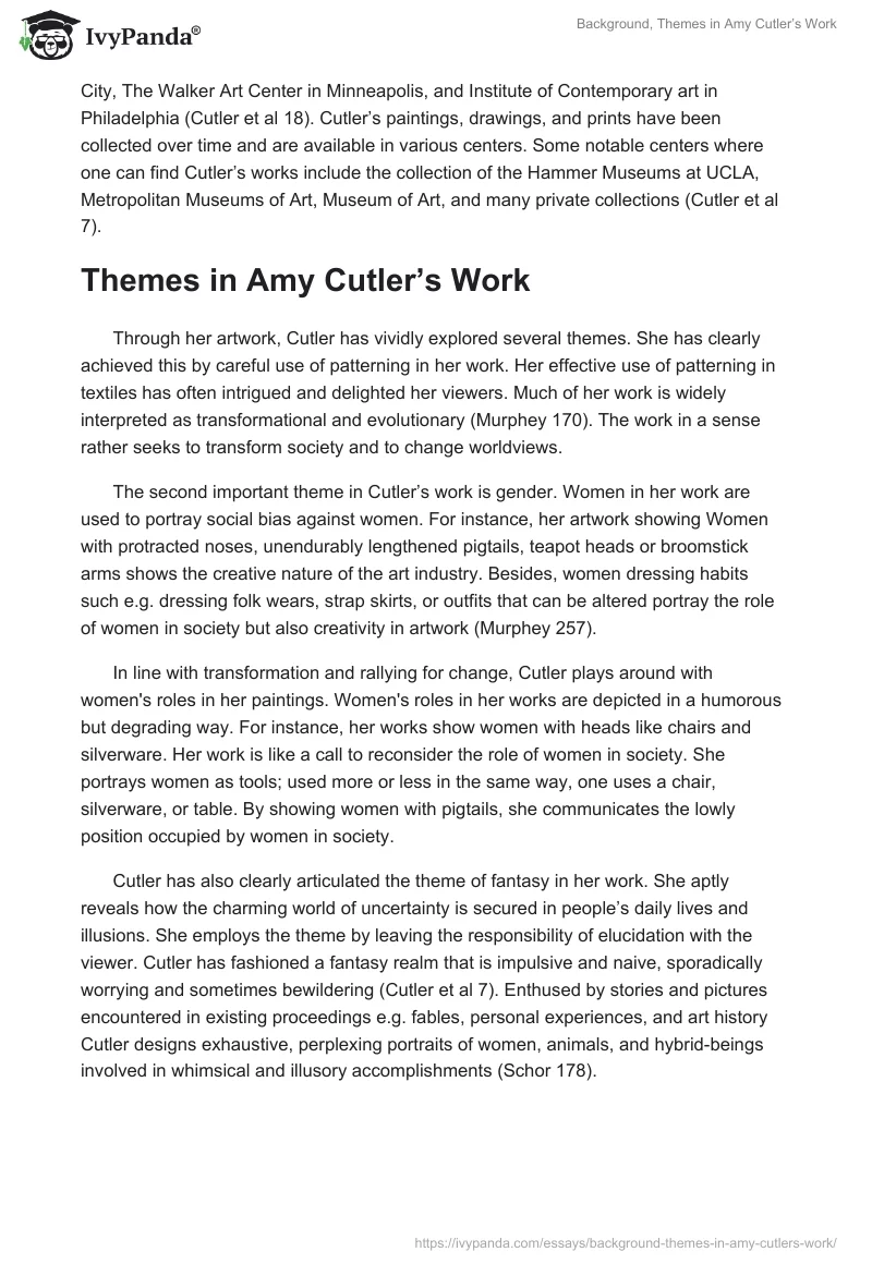 Background, Themes in Amy Cutler’s Work. Page 2