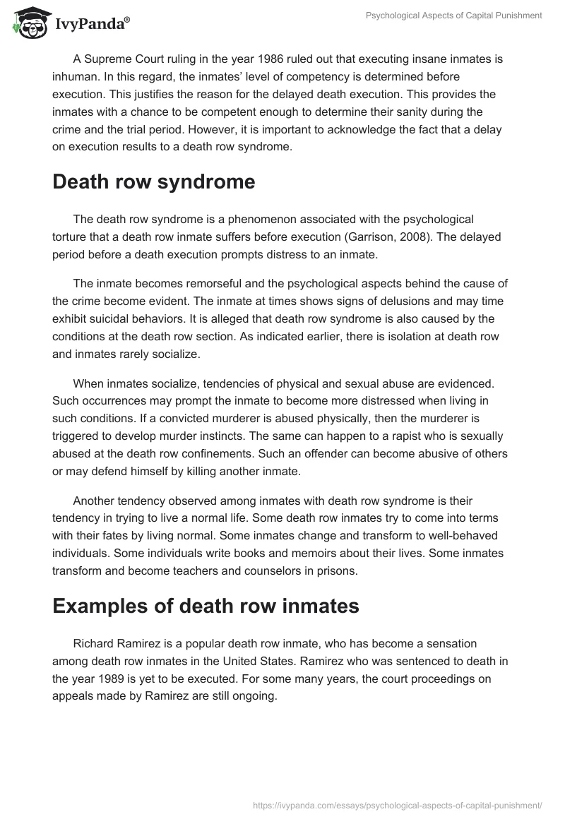 Psychological Aspects of Capital Punishment. Page 4