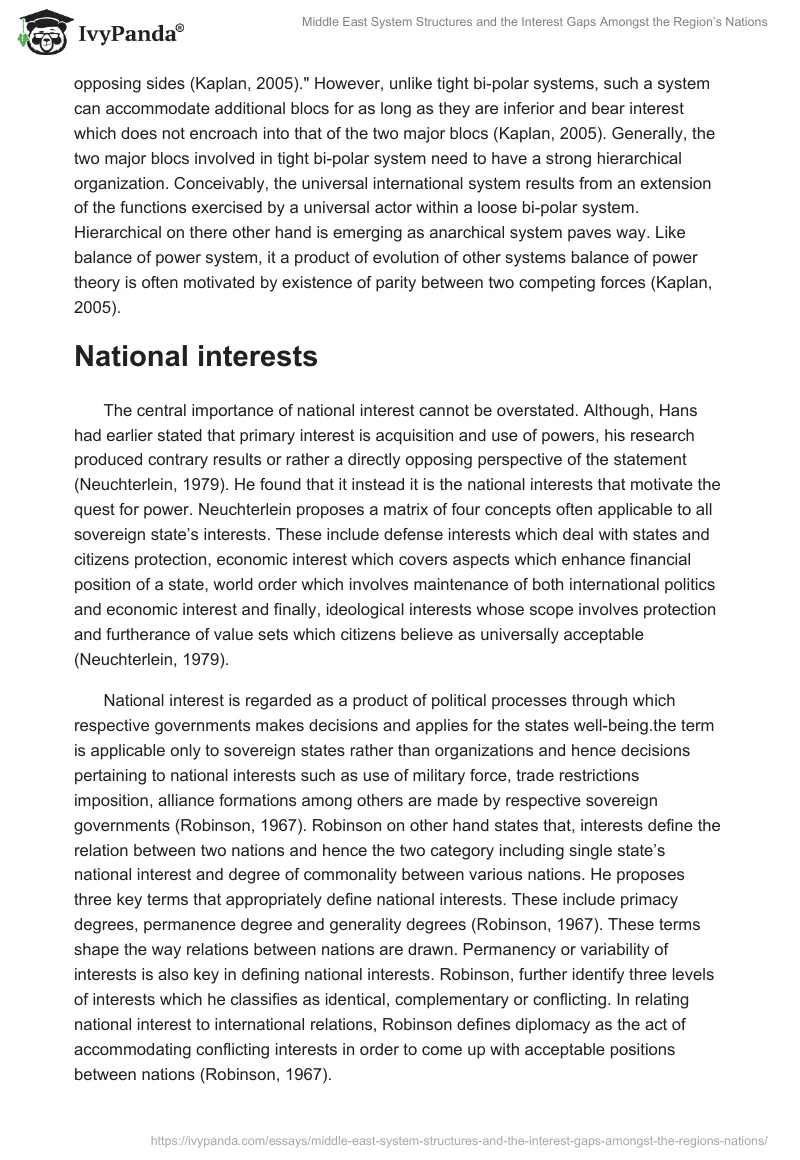 Middle East System Structures and the Interest Gaps Amongst the Region’s Nations. Page 3