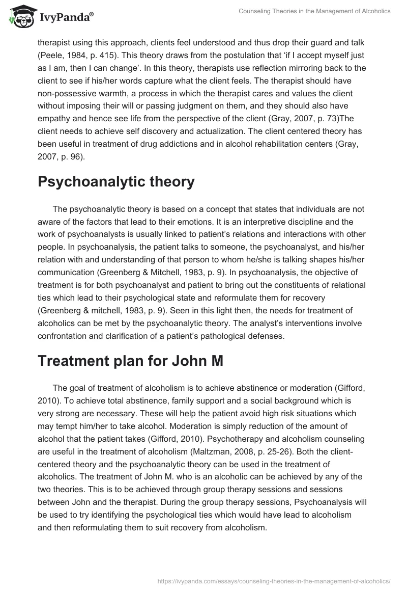 Counseling Theories in the Management of Alcoholics. Page 3