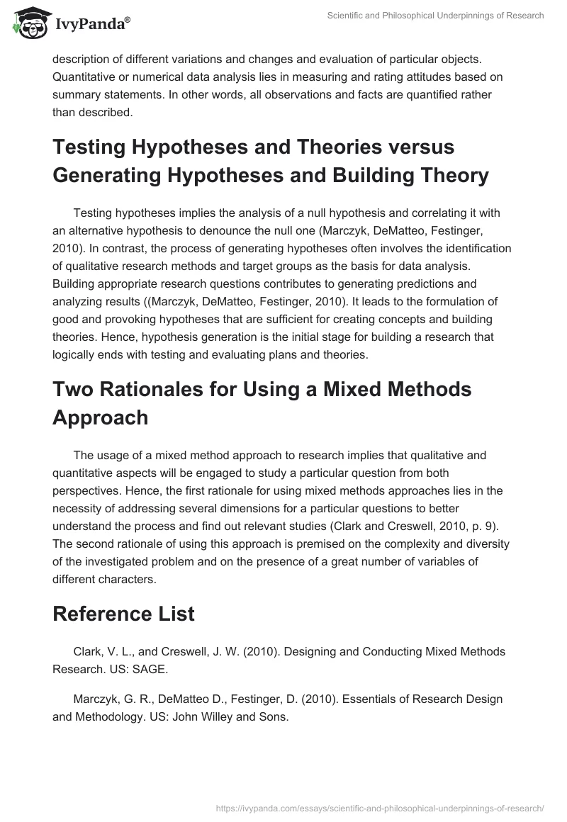 Scientific and Philosophical Underpinnings of Research. Page 2