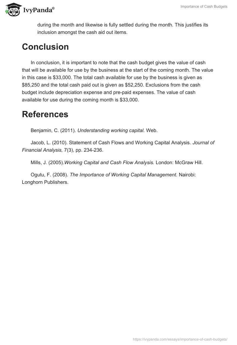 Importance of Cash Budgets. Page 3