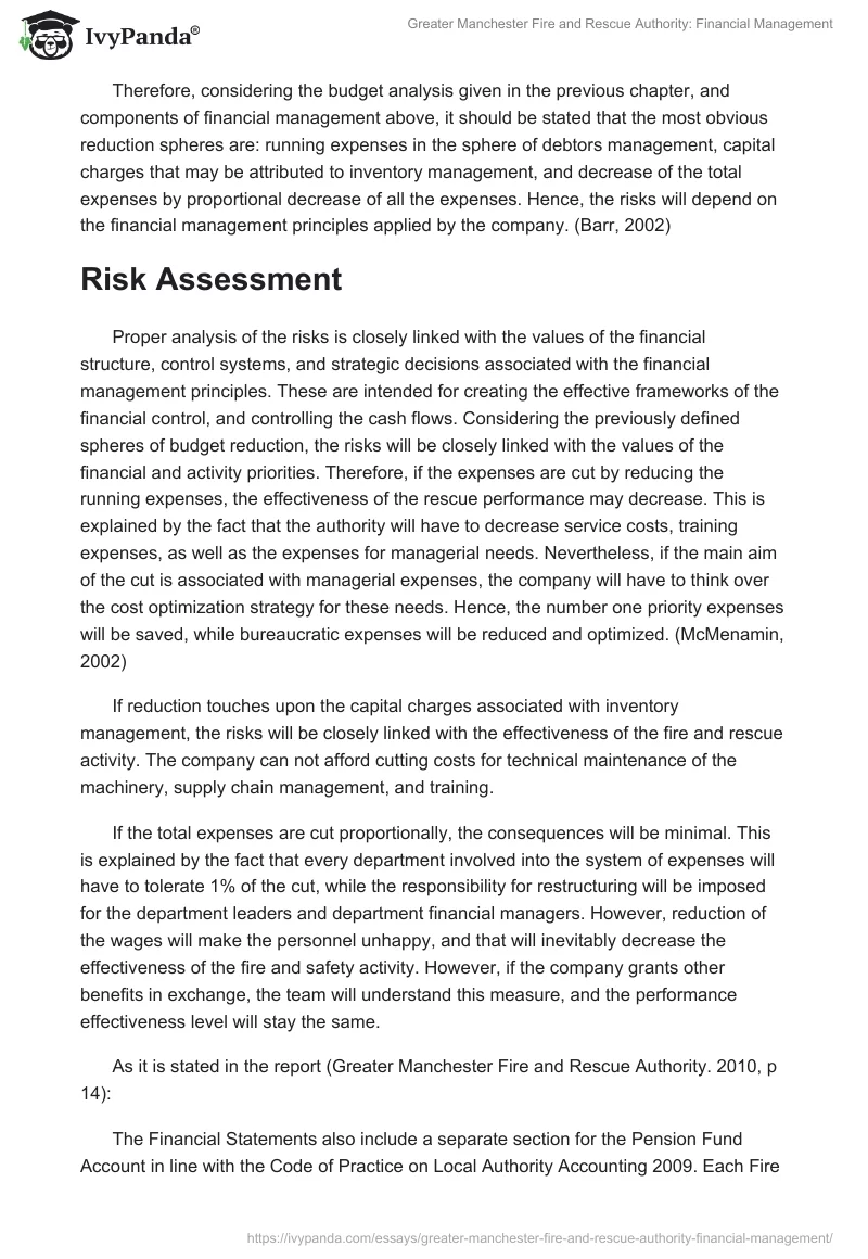 Greater Manchester Fire and Rescue Authority: Financial Management. Page 4