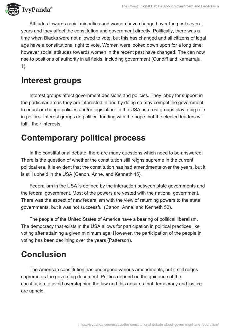The Constitutional Debate About Government and Federalism. Page 3