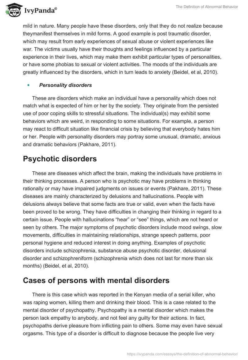 The Definition of Abnormal Behavior. Page 3