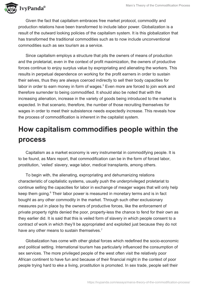 Marx’s Theory of the Commodification Process. Page 2