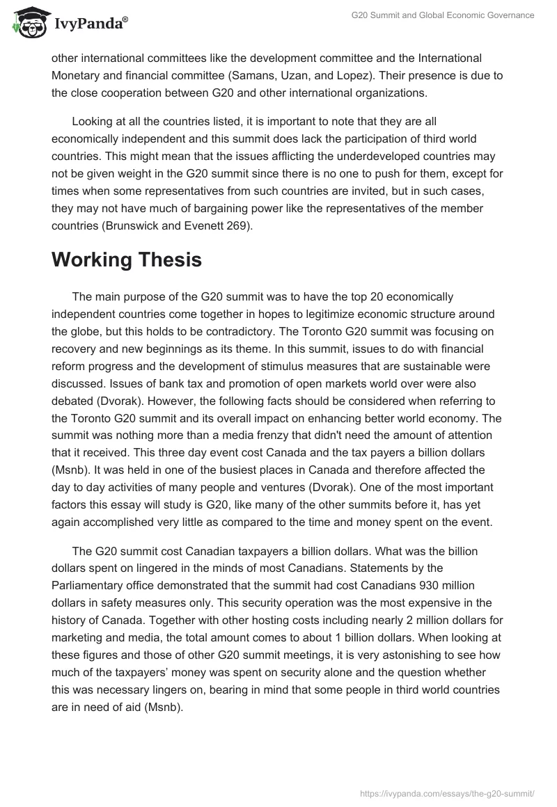 G20 Summit and Global Economic Governance. Page 2