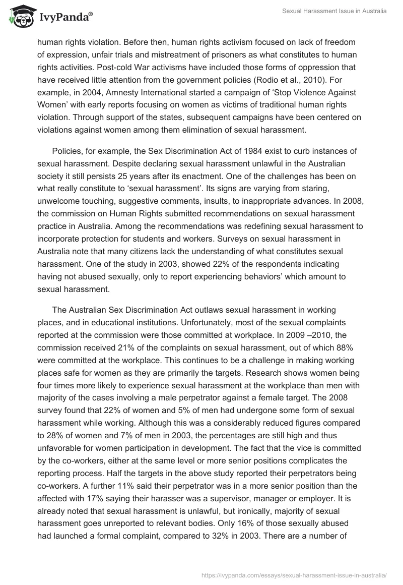 Sexual Harassment Issue in Australia. Page 2