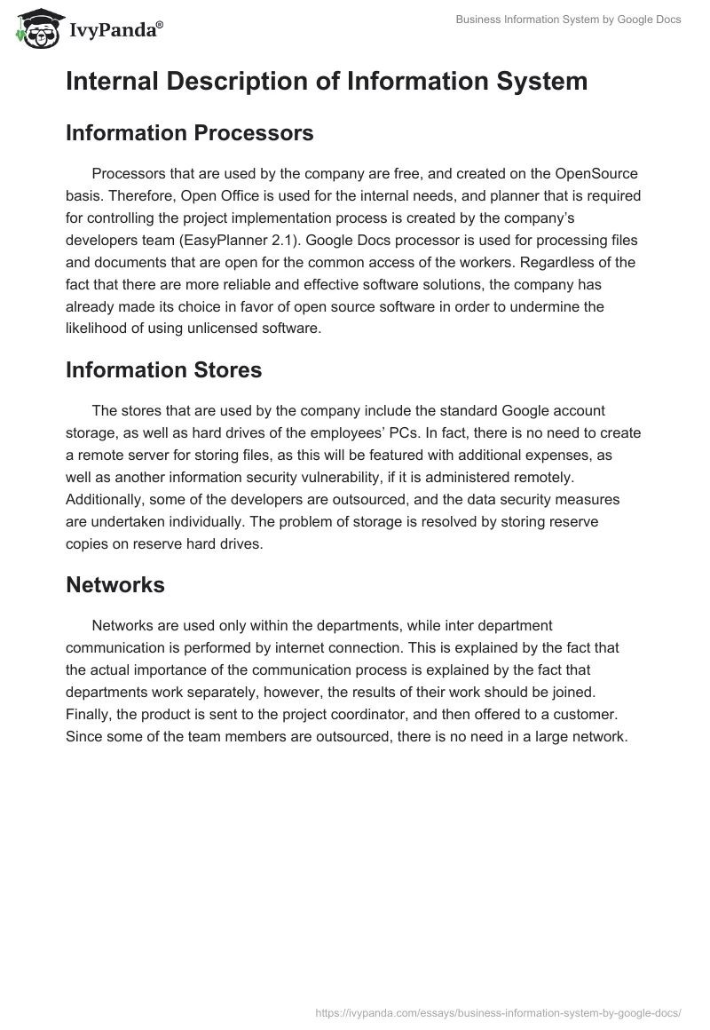 Business Information System by Google Docs. Page 5