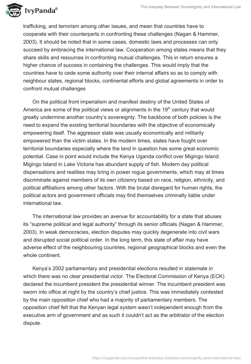 The Interplay Between Sovereignity and International Law. Page 2