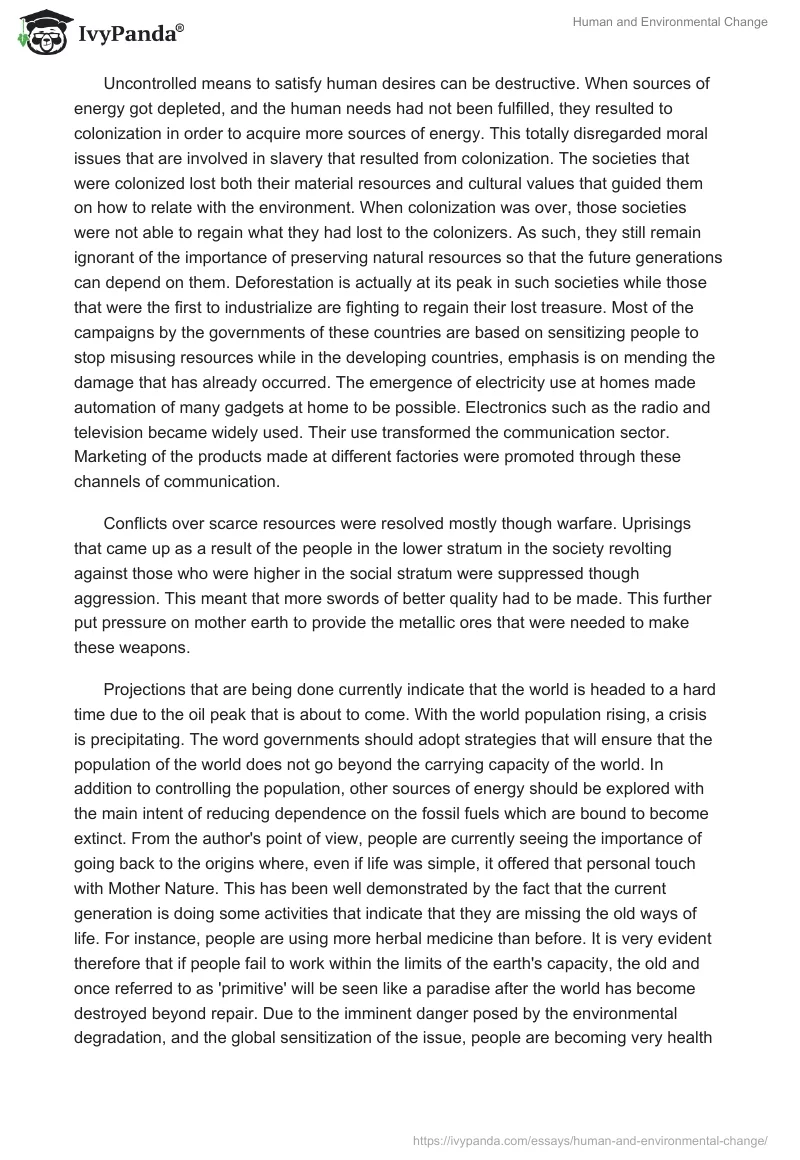 Human and Environmental Change. Page 4