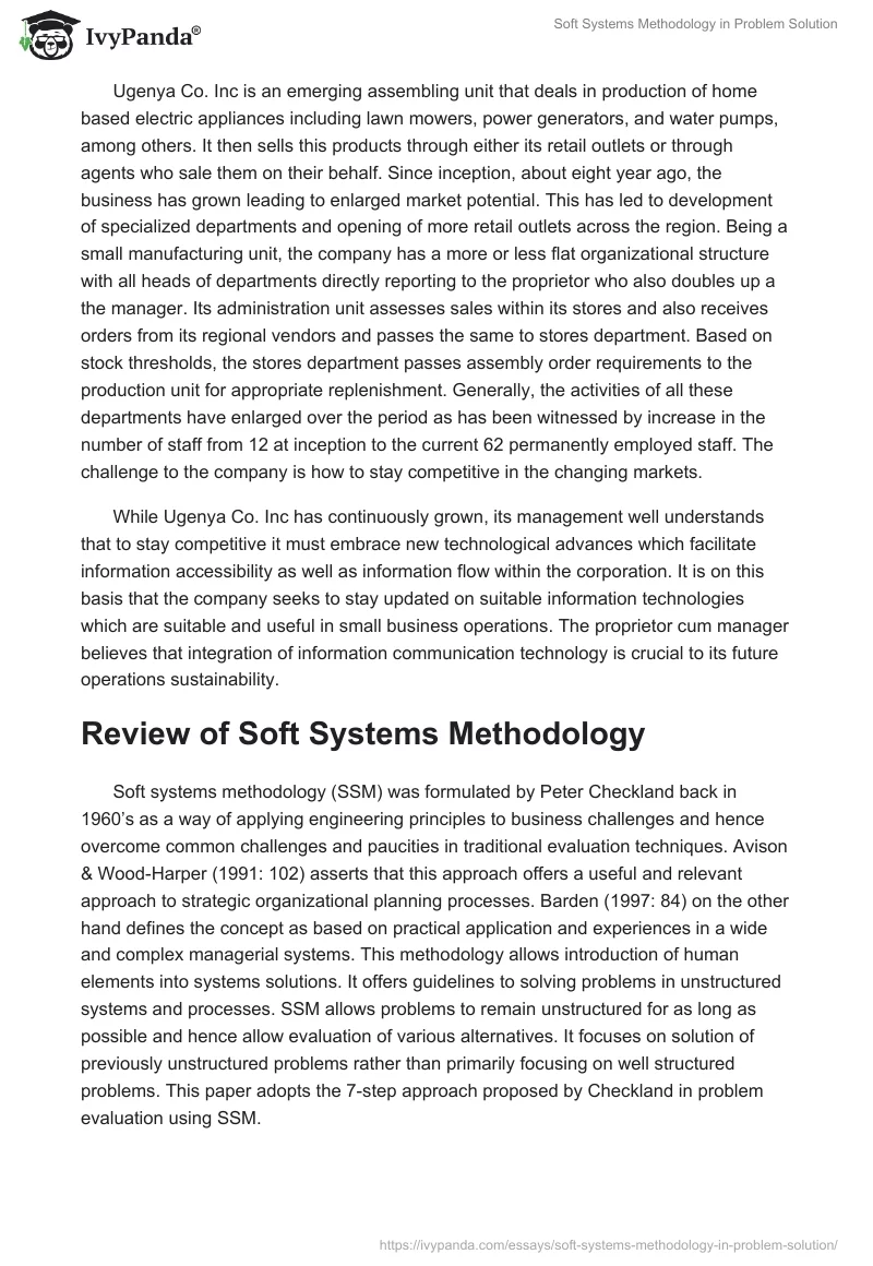 Soft Systems Methodology in Problem Solution. Page 2