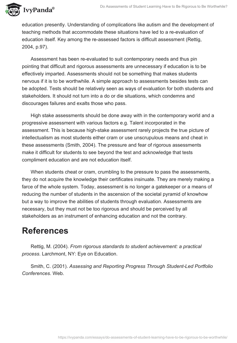 Do Assessments of Student Learning Have to Be Rigorous to Be Worthwhile?. Page 2