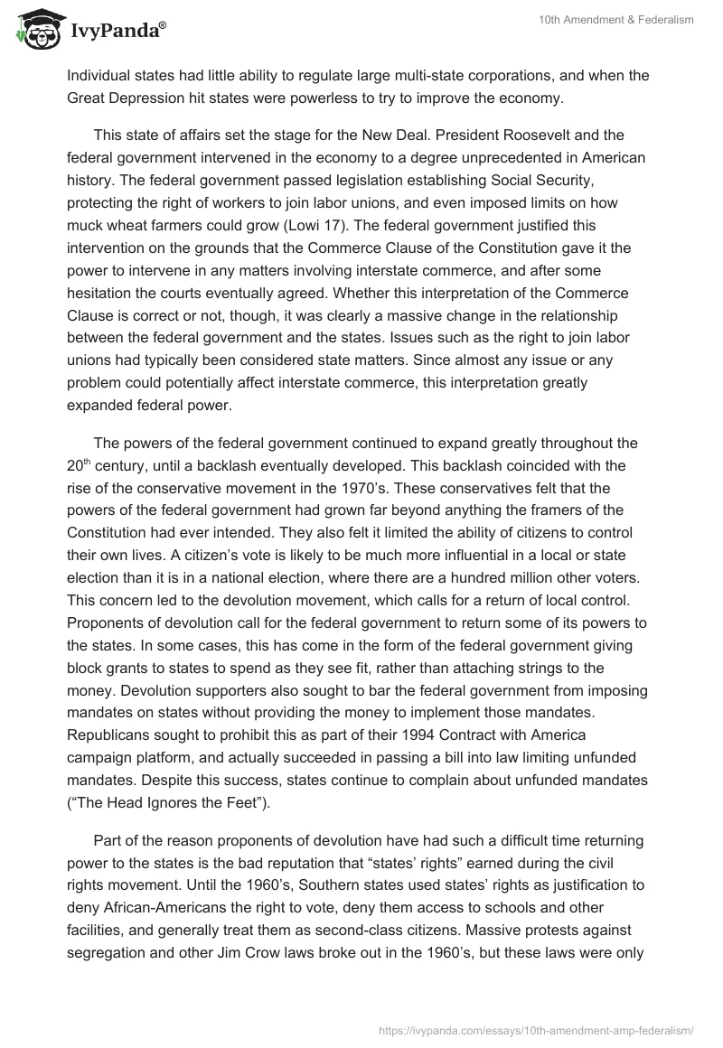 10th Amendment & Federalism. Page 2