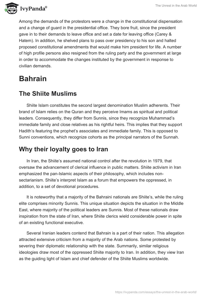 The Unrest in the Arab World. Page 3