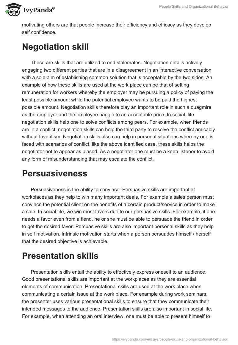 People Skills and Organizational Behavior. Page 2