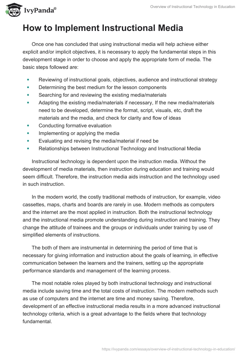 Overview of Instructional Technology in Education. Page 2