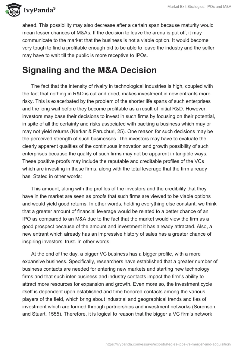 Market Exit Strategies: IPOs and M&A. Page 5