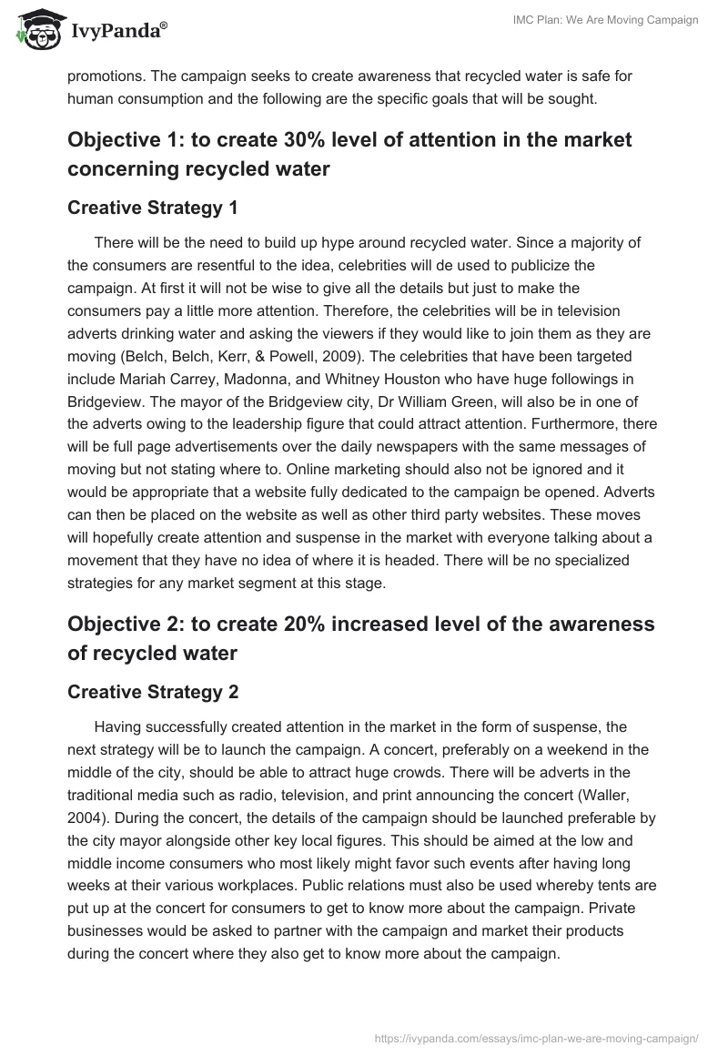 IMC Plan: We Are Moving Campaign. Page 5