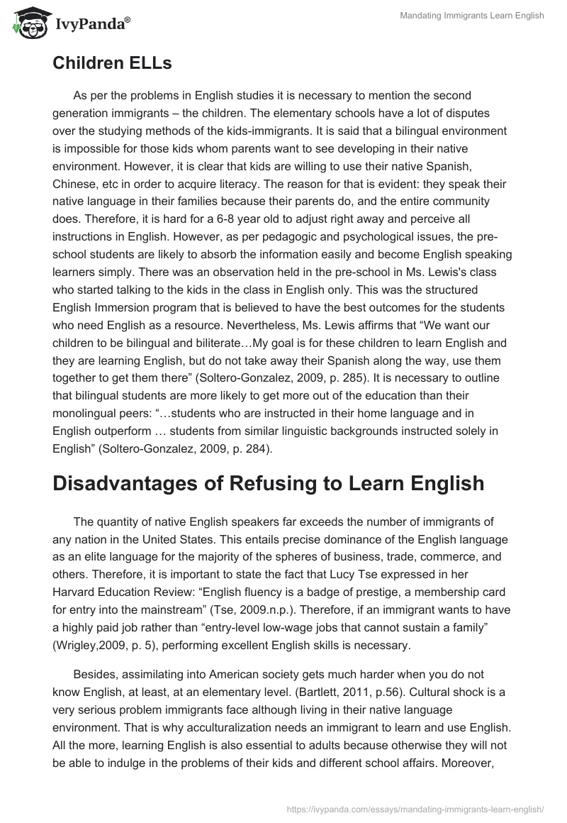 Mandating Immigrants Learn English. Page 3
