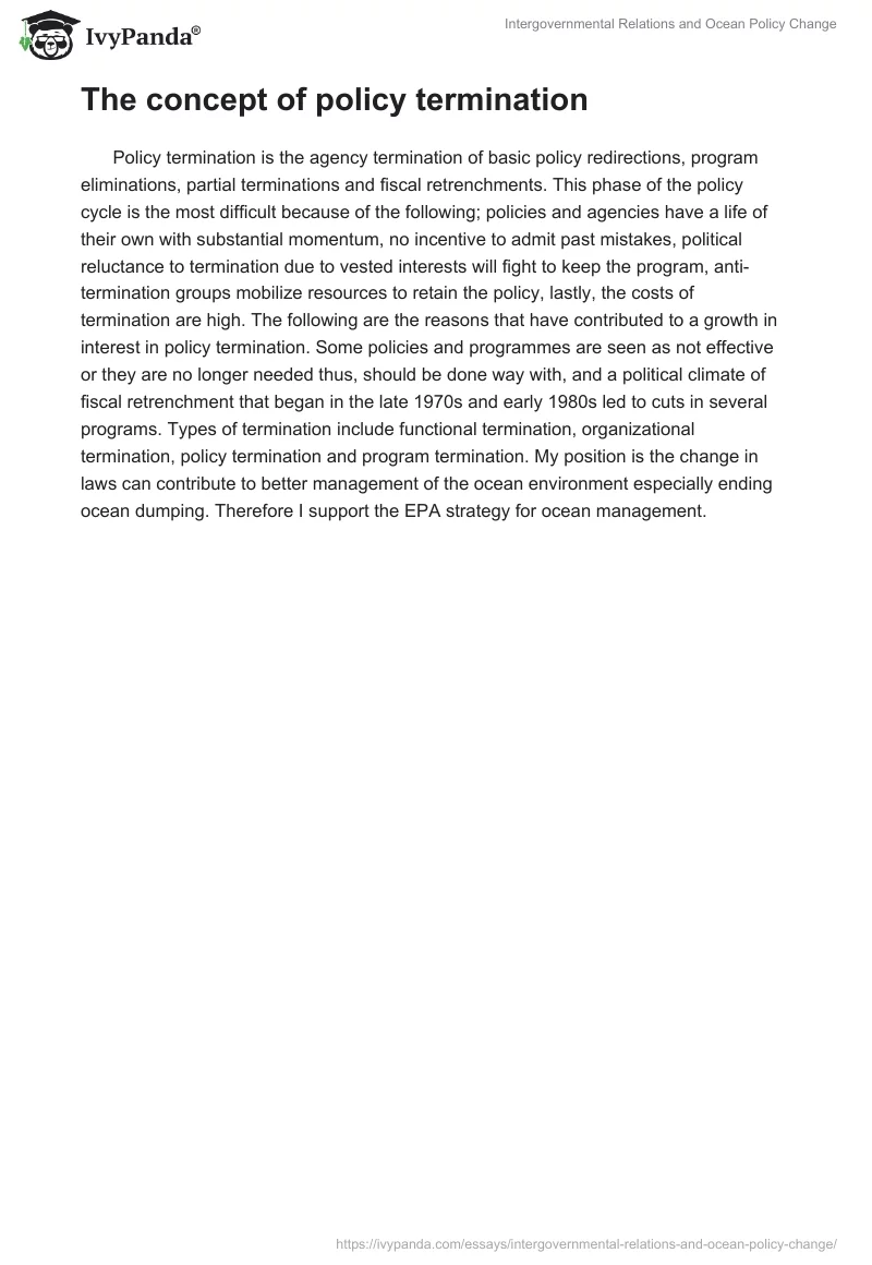 Intergovernmental Relations and Ocean Policy Change. Page 2