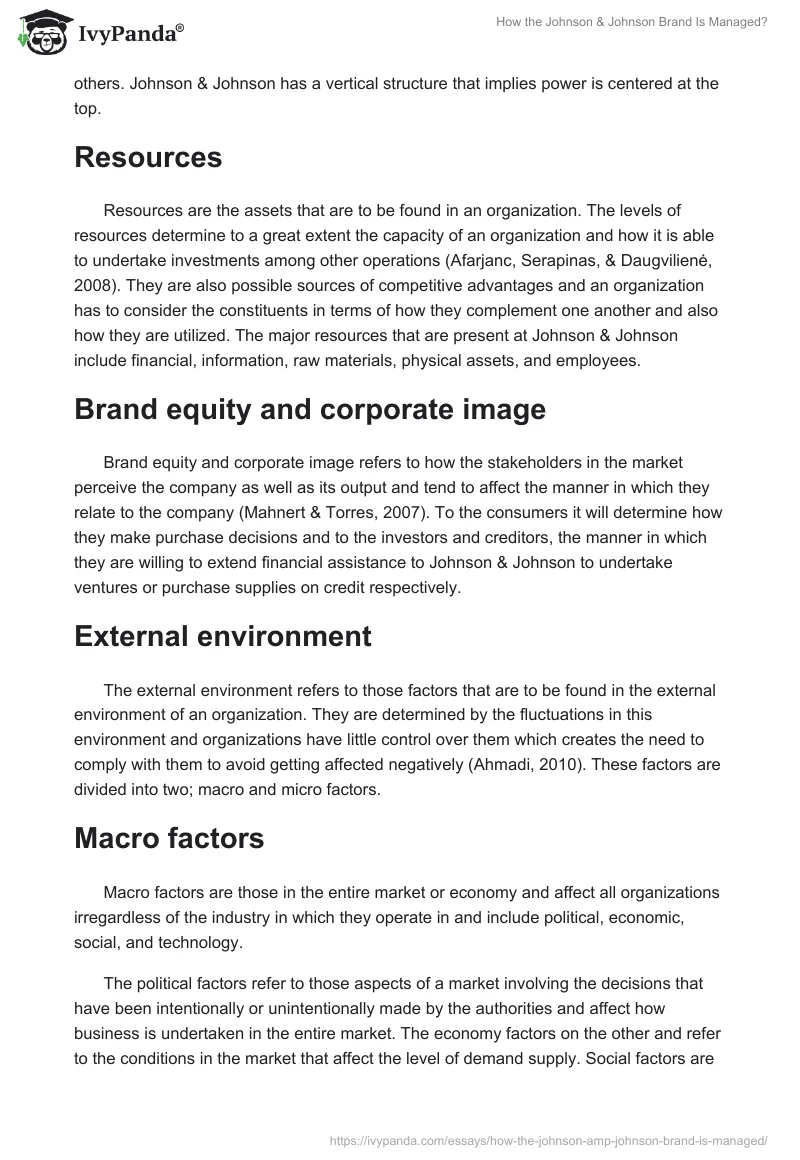 How the Johnson & Johnson Brand Is Managed?. Page 2