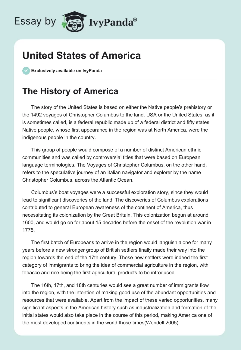 United States of America. Page 1