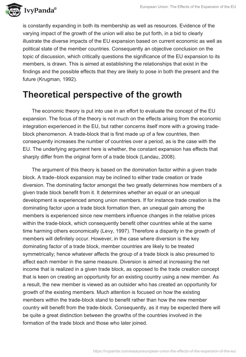 European Union: The Effects of the Expansion of the EU. Page 2
