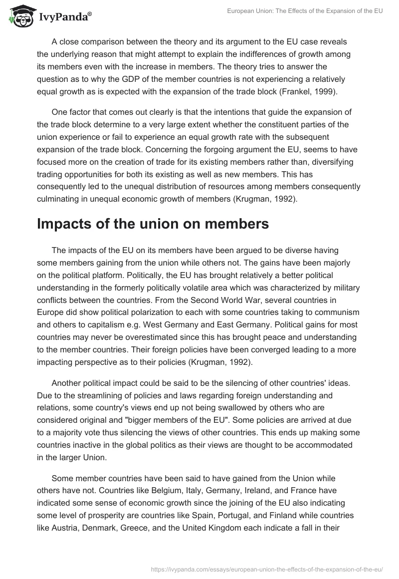 European Union: The Effects of the Expansion of the EU. Page 3