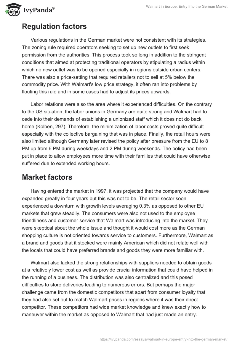 Walmart in Europe: Entry Into the German Market. Page 2