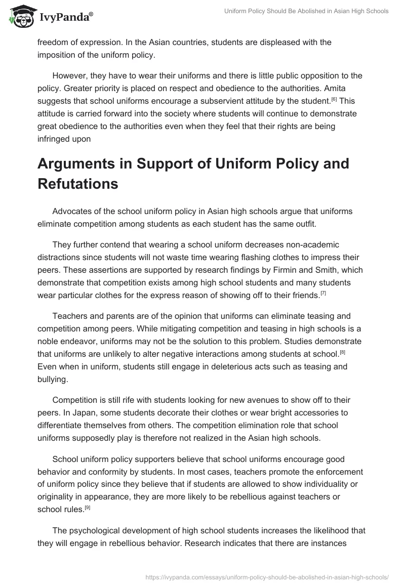 Uniform Policy Should Be Abolished in Asian High Schools. Page 3