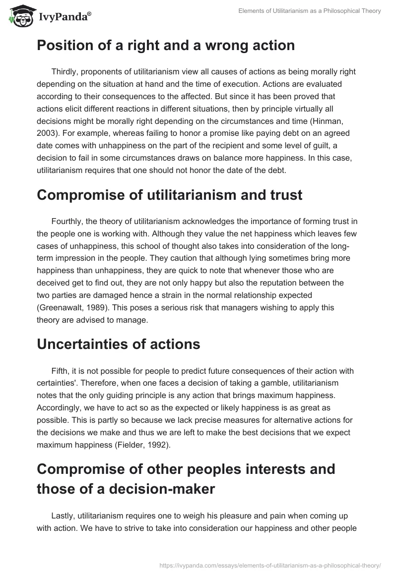 Elements of Utilitarianism as a Philosophical Theory. Page 2