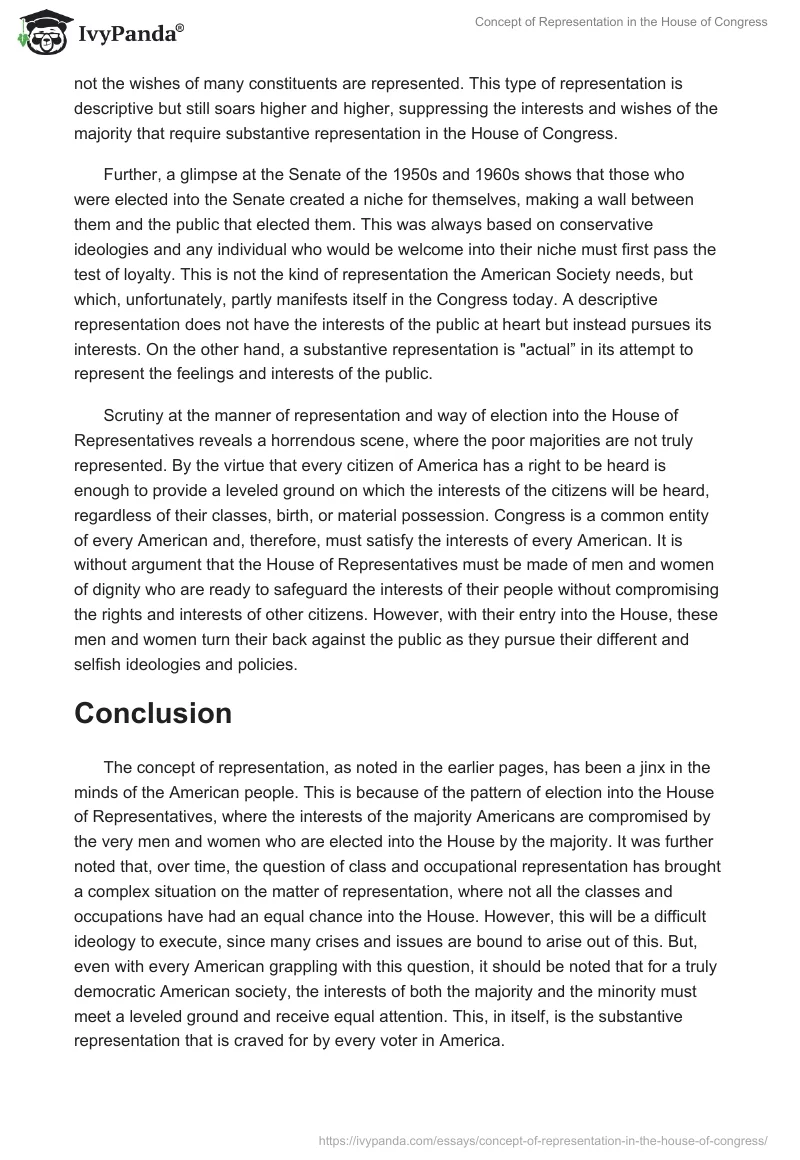 Concept of Representation in the House of Congress. Page 2