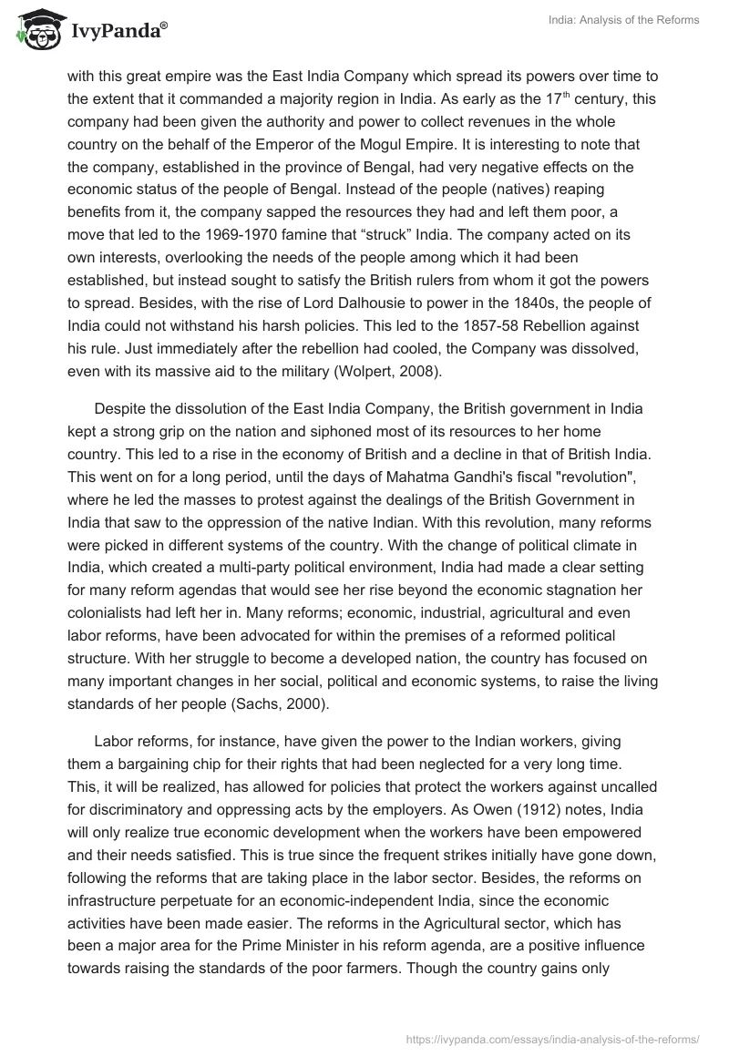 India: Analysis of the Reforms. Page 2