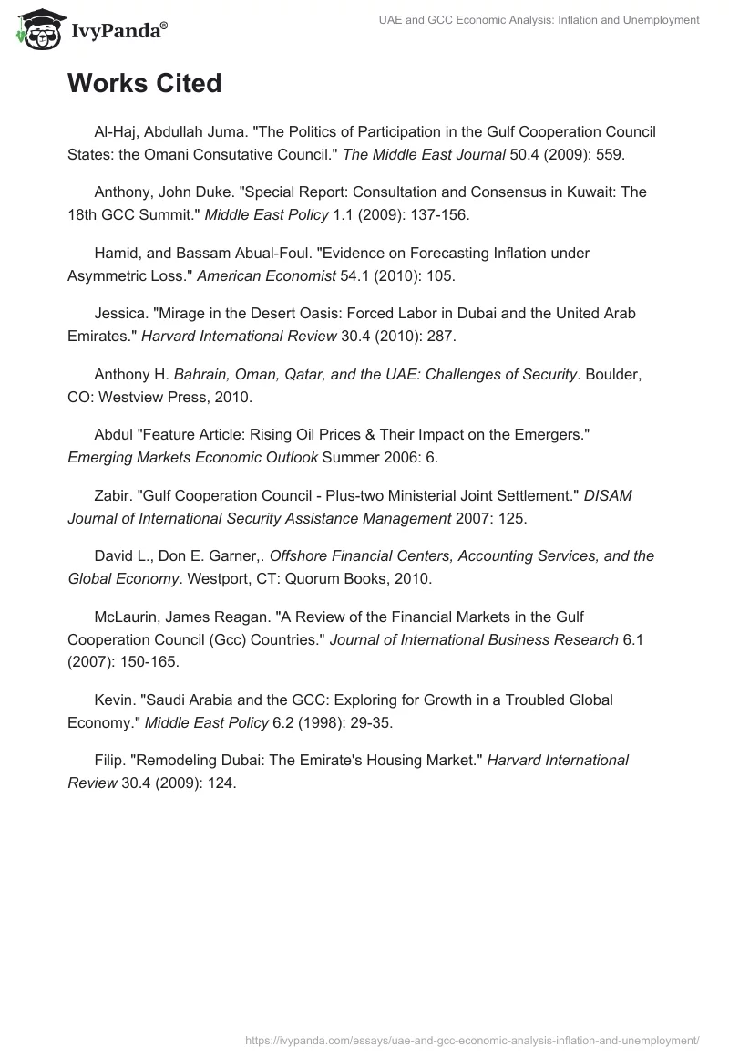 UAE and GCC Economic Analysis: Inflation and Unemployment. Page 3