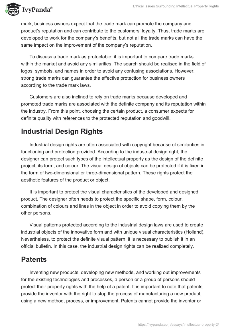 Ethical Issues Surrounding Intellectual Property Rights. Page 3