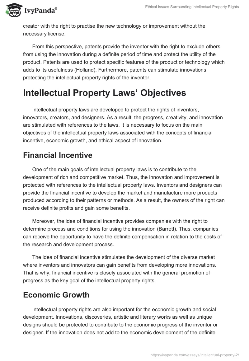 Ethical Issues Surrounding Intellectual Property Rights. Page 4