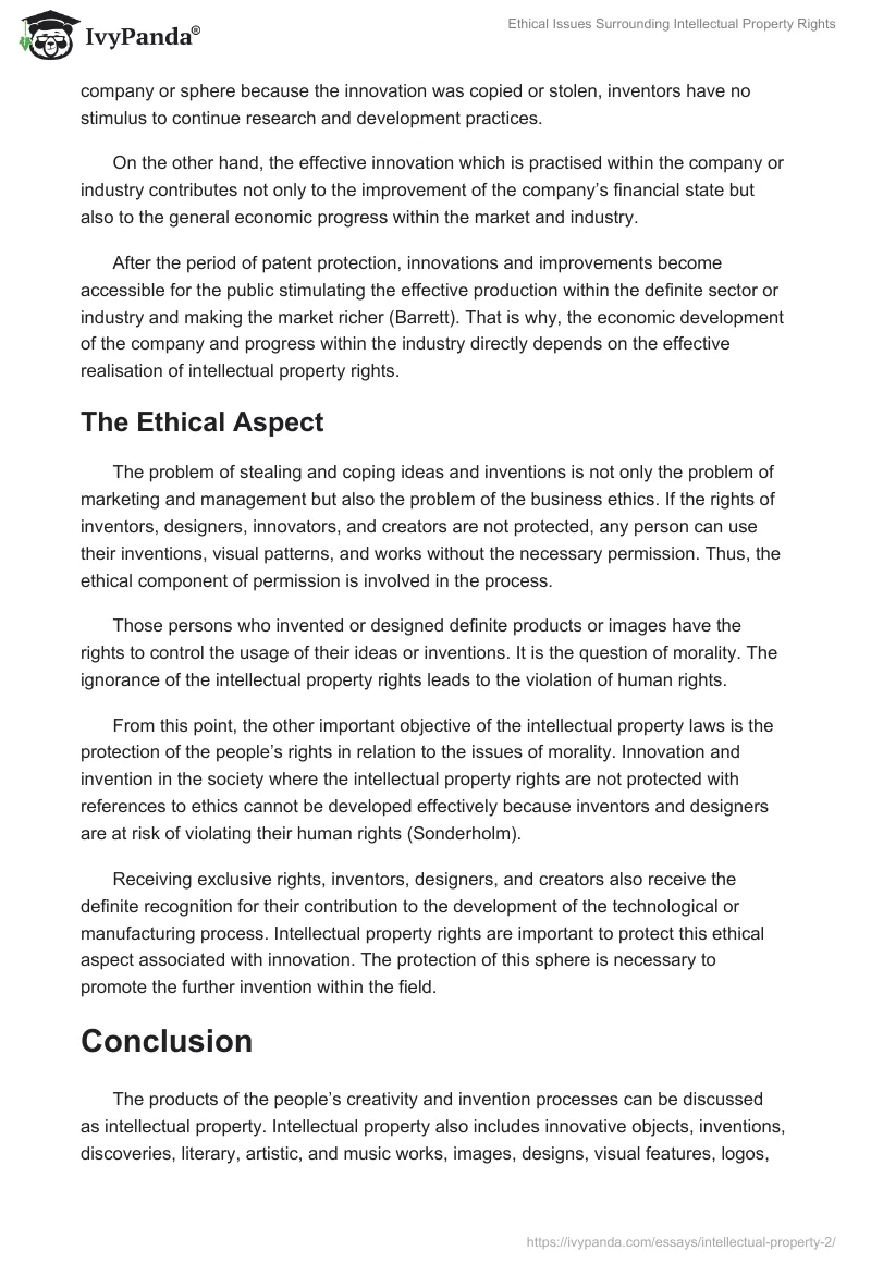 Ethical Issues Surrounding Intellectual Property Rights. Page 5