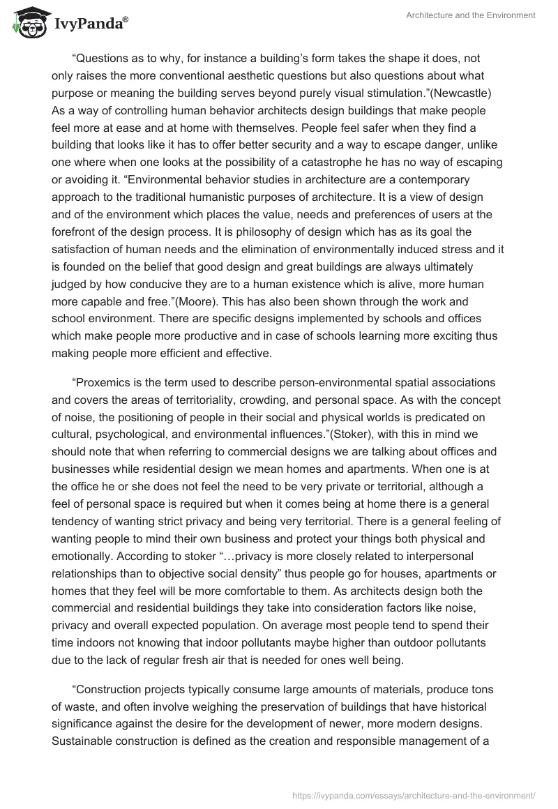 Architecture and the Environment. Page 2
