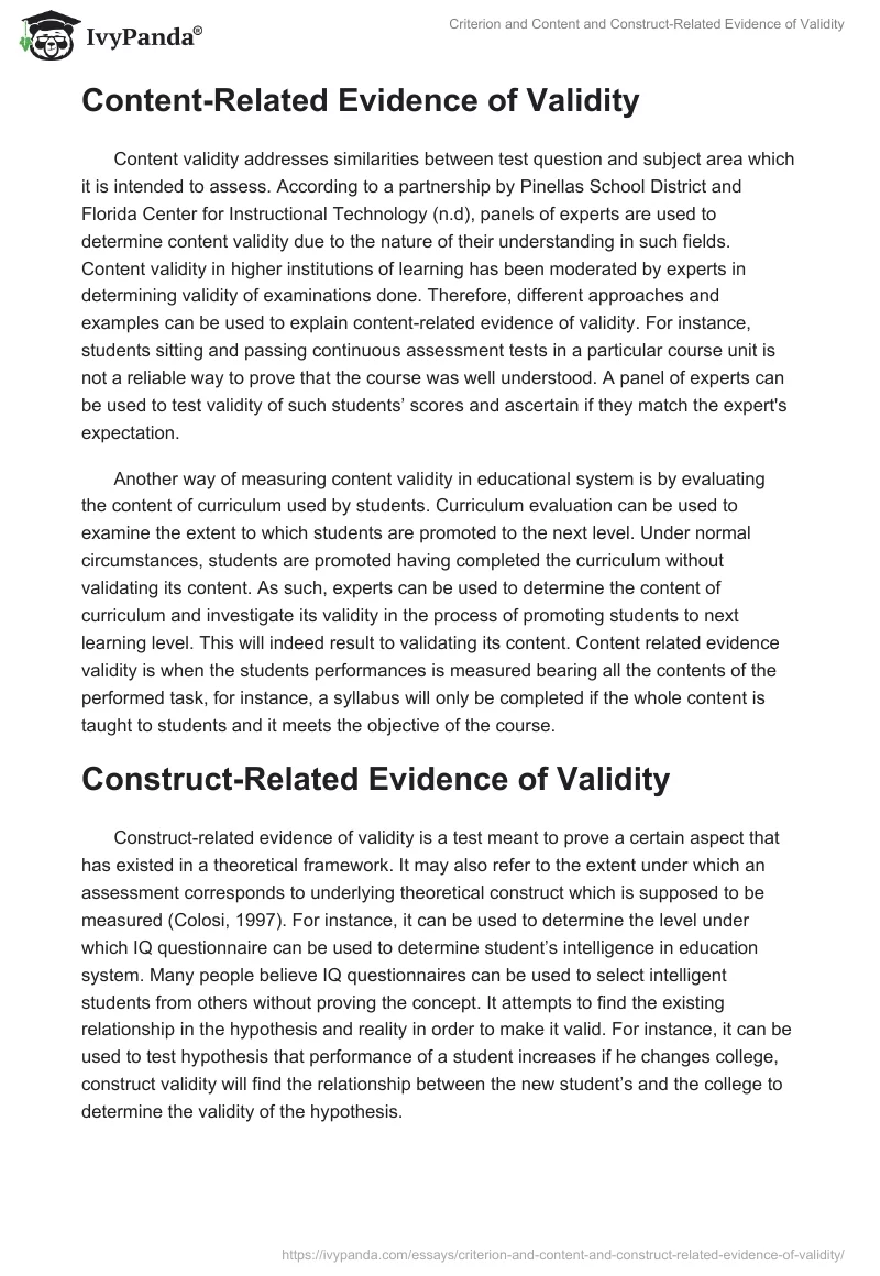 Criterion and Content and Construct-Related Evidence of Validity. Page 2