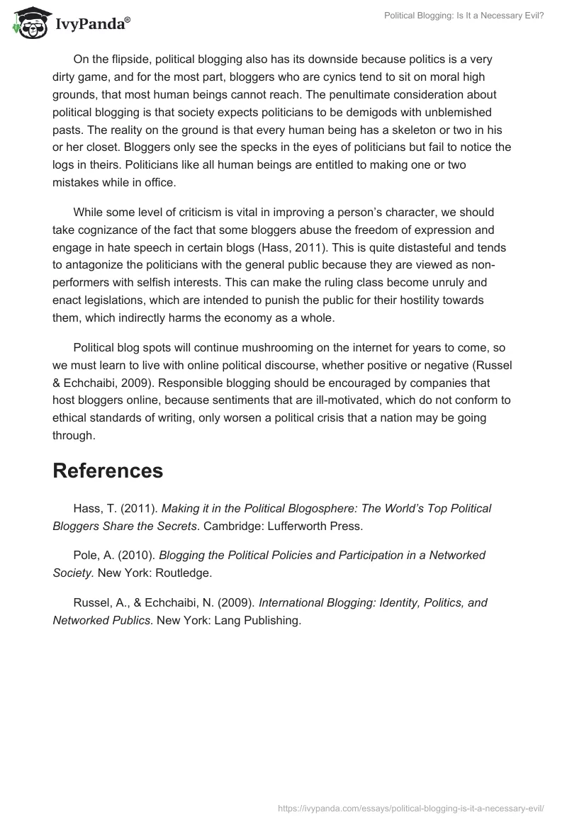 Political Blogging: Is It a Necessary Evil?. Page 2