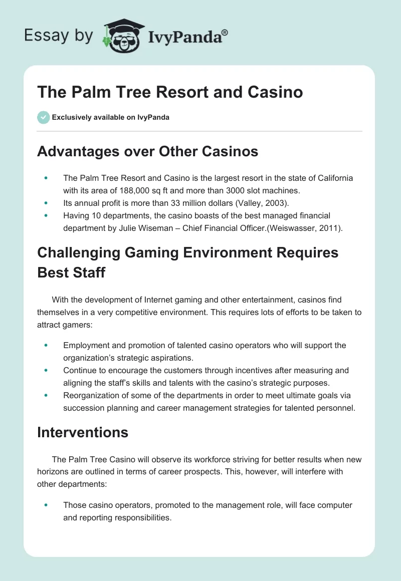 The Palm Tree Resort and Casino. Page 1